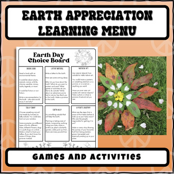 Preview of *Free* Earth Appreciation Learning Menu | Earth Day Activity Choice Board