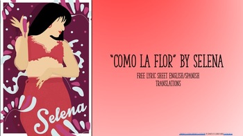 Selena Como La Flor Black Heart Song Lyric Print