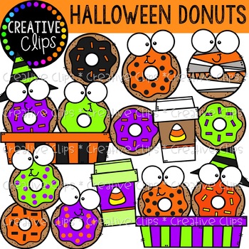 Preview of {Free} Halloween Donuts {Halloween Clipart}