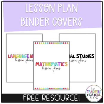 Preview of *Free* Editable Lesson Plan Binder Covers