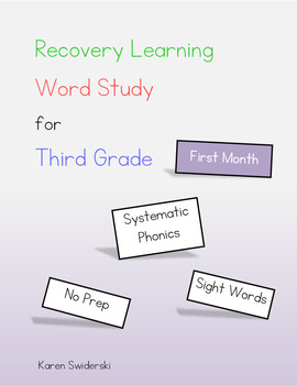 Preview of (Free) Recovery Learning: Word Study for Third Grade - First Month