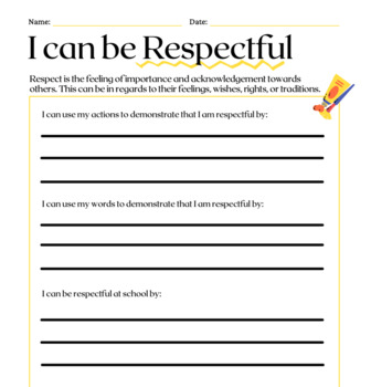 Preview of **Free** SEL- Respect Worksheet