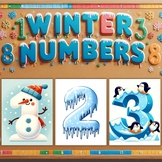 (Free) Winter Creative Number Posters 1-10 for Classroom Decor