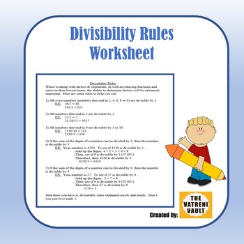 Preview of (Freebie) Divisibility Rules Worksheet