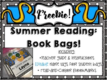 Preview of *Freebie* Editable Summer Book Bags Materials!