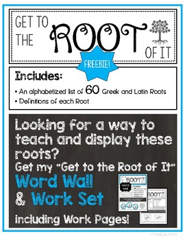 Preview of *Freebie* "Get to the Root of It" List - Greek and Latin Roots