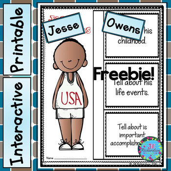 Preview of Jesse Owens Activity Great Black History Month Activity Project FREEBIE ESL