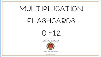 Preview of **Freebie** Multiplication Flashcards 0 to 12