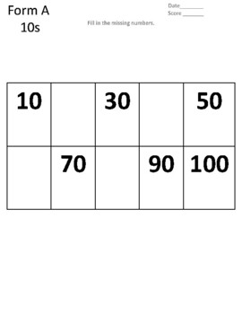 *Freebie* Progress Monitoring- Skip Count By 5s and 10s | TPT