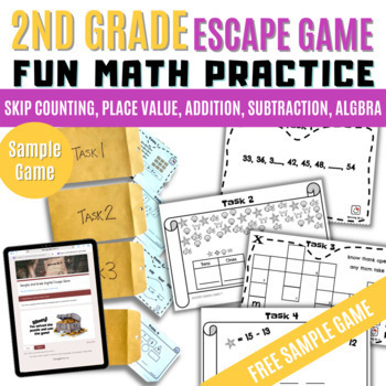 Preview of [Freebie] Second Grade Math Practice | Digital Escape Room
