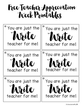 Teacher Appreciation Printables