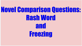 Preview of "Freezing" and "Rash Words" - Novel comparison questions, Google Docs format