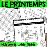 French Spring Crosswords - Printemps - mots croisés, fléch
