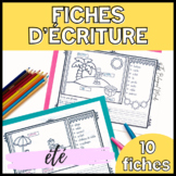 French Summer VOCABULARY Writing Sheet - Fiches d'écriture