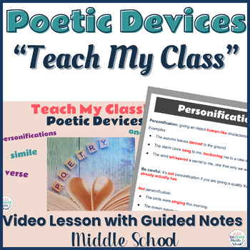 Preview of #FridayFinds Teaching Poetry:  Poetic Devices - Video, Lesson, Guided Notes