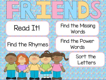 Preview of "Friends" Poem of the Week Flipchart for ActivInspire