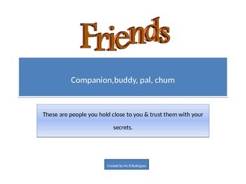 Preview of "Friendship" a character trait