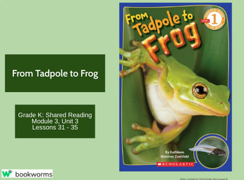 Preview of "From Tadpole to Frog" Google Slides- Bookworms Supplement
