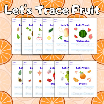 Preview of  Fruit Word Tracing Worksheet