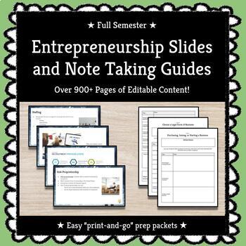 Preview of ★ Full Semester ★ Entrepreneurship Slides and Note Taking Guides