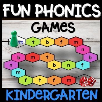 Preview of  Fun Phonics Kindergarten Games - Level K Letters, Sounds, and Trick Words  