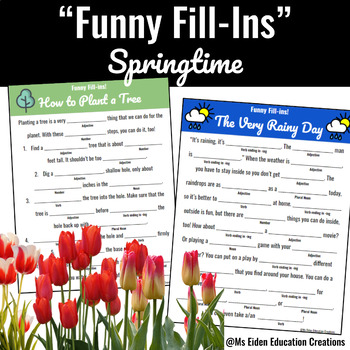 Preview of "Funny Fill-Ins" Spring - Parts of Speech Practice for Springtime