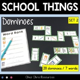 Dominoes -  School Things Vocabulary - Set 2