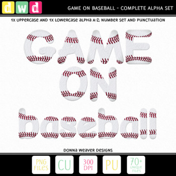 *GAME ON - BASEBALL* Printable Baseball Letters Numbers Ball Clip Art
