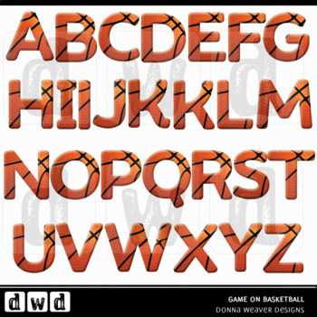 Basketball Alphabet Clip Art Letters A-Z Printable & -  Norway