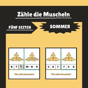 Preview of (GERMAN)Summer Seashells Counting: Sand Castle Counting SeaShells For Kids