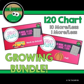 Preview of *GROWING BUNDLE* 120 Chart 10 More/Less, 1 More/Less - Videos & Recording Sheets