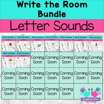 Preview of *GROWING BUNDLE* Letter Sounds Write the Room, Kindergarten Center Activities