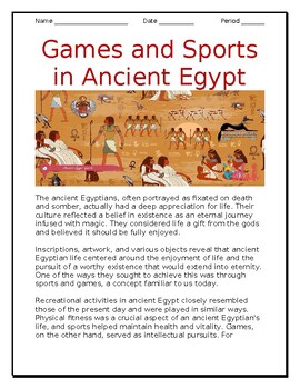 Preview of "Games and Sports in Ancient Egypt" in English and Spanish for ELLs / ESOLs
