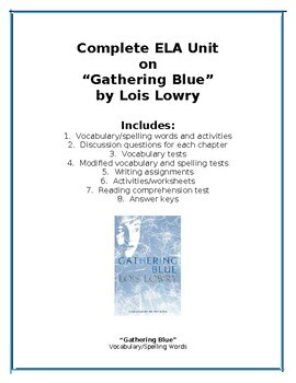 Preview of "Gathering Blue" by Lois Lowry Unit