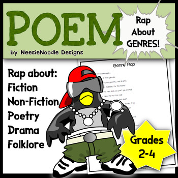 Preview of "Genre Rap" Printable Poem for Teaching 5 Genres, Poetry, and Fluency