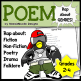"Genre Rap" Printable Poem for Teaching 5 Genres, Poetry, 
