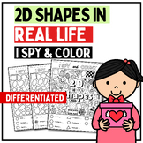 ❤️Geometry Math activities Sort 2D Shapes Real Life spy wo