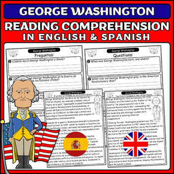 Preview of George Washington: Presidents' Day Reading Comprehension Passage & Questions