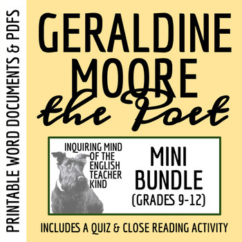 Preview of "Geraldine Moore the Poet" by Toni Cade Bambara Quiz and Close Reading Bundle