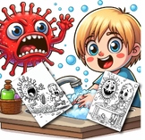 ِGerms are tiny, A Germ Coloring Pages Wash Your Hands Col