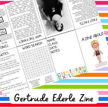 Preview of "Gertrude Ederle: Women in History Zine - Swimming Legend Biography Sheet"
