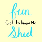 "Get to Know Me" Sheet | Back to School
