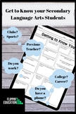 "Get to Know You" Worksheet for Secondary Language Arts