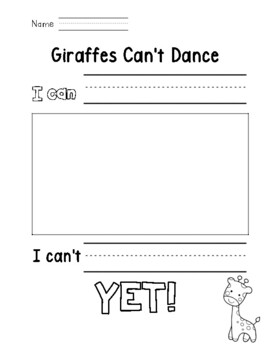 "Giraffes Can't Dance" Writing Activity by Teaching SPED is my Jam