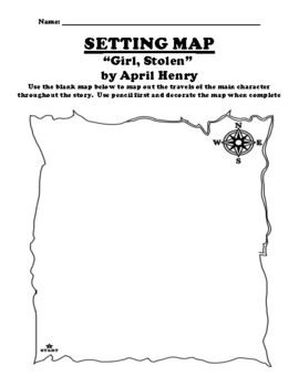 “Girl, Stolen” by April Henry SETTING MAP WORKSHEET by Northeast Education