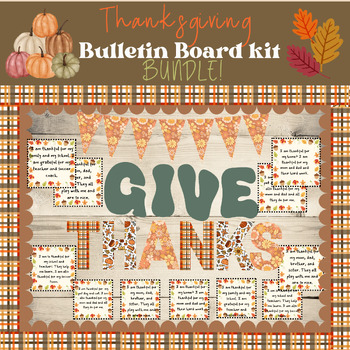 Preview of "Give Thanks" Fall Thanksgiving Bulletin Board Kit  BUNDLE of Mix Match Designs!