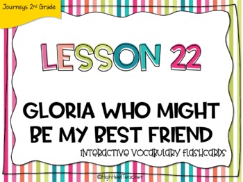 Preview of "Gloria Who Might Be My Best Friend" Digital Vocab Flashcards | GOOGLE™ SLIDES