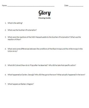 glory movie review questions