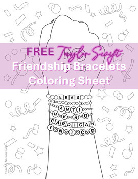 Preview of FREE Taylor Swift Friendship Bracelet Coloring page