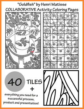 Download "Goldfish" by Matisse COLLABORATIVE Activity Coloring Pages by Mary Straw